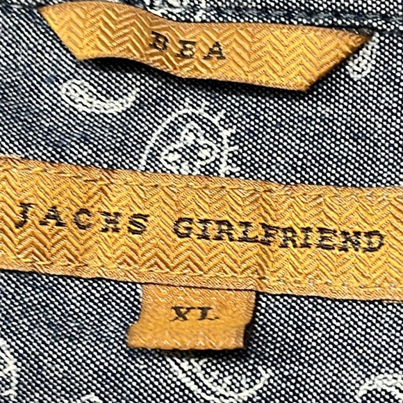 Jachs Girlfriend BEA pink purple Plaid TOP flannel paisley cuff  pearl snaps XL - Picture 10 of 16